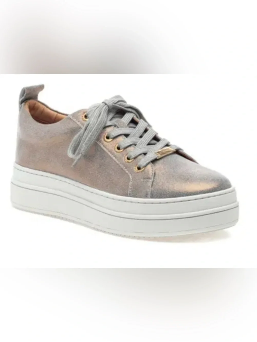 J/SLIDES Metallic Platform Lace-Up Sneaker
